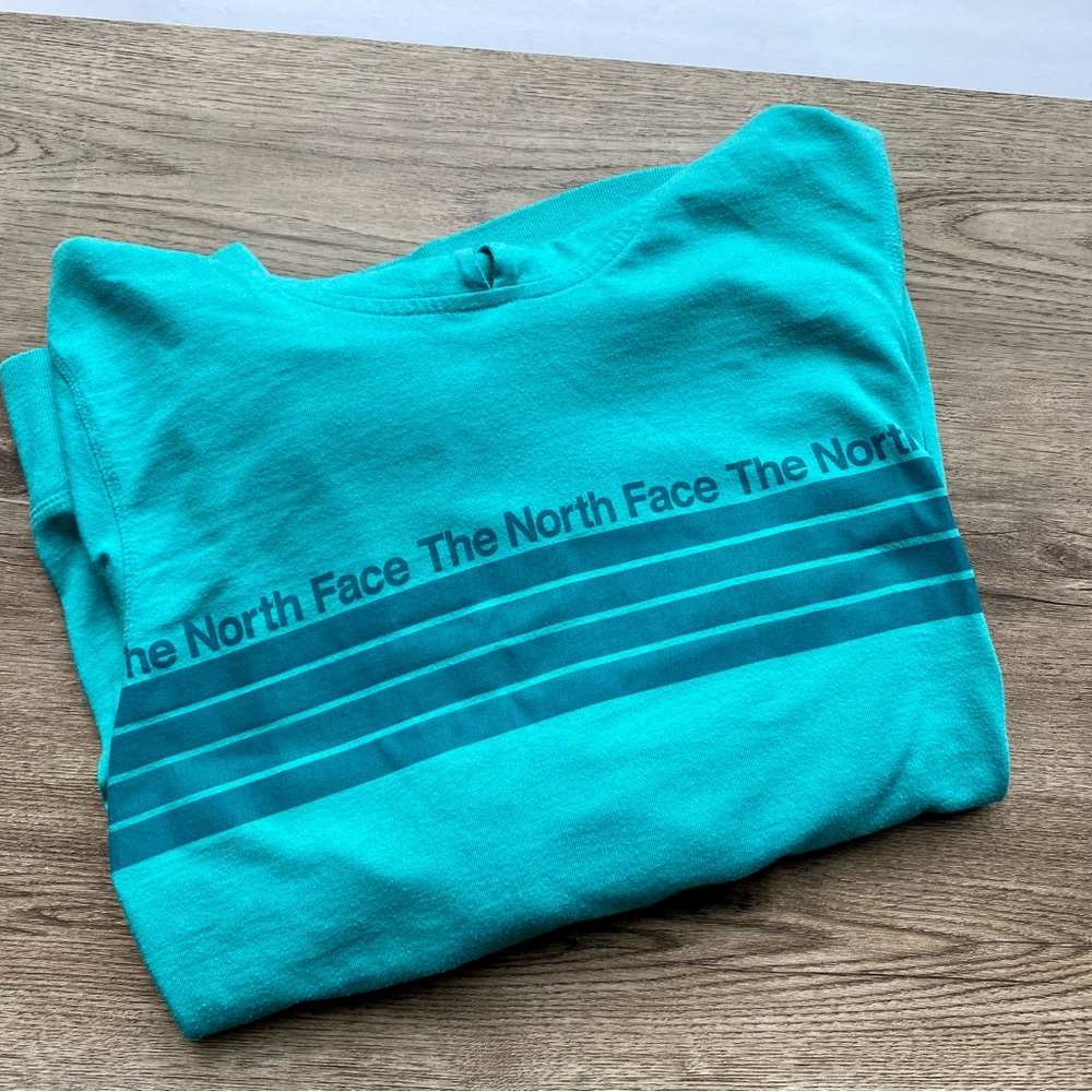 Turquoise north face lightweight cotton hoodie, women’s size medium - Picture 4 of 4